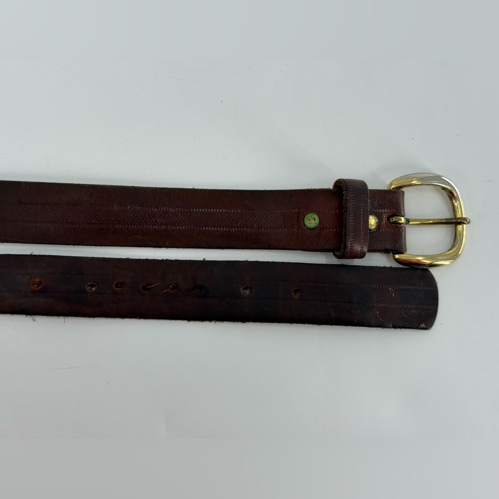 Vintage Men’s Brown Leather Belt 42 - Picture 3 of 9